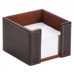 Faux Leather Memo Pad Holder Brown