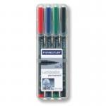 Staedtler Lumocolor OHP Pen Permanent Superfine 0.4mm Line Assorted Colours (Pack 4) 33240TT