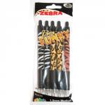 Zebra Z-Grip Funky Animal Retractable Ballpoint Pen 1.0mm Tip Black (Pack 5) 36737ZB
