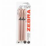 Zebra Z Grip Smooth Rose Gold Ballpen Black PK3 37108ZB