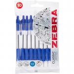 Zebra Z Grip Retractable Ballpen Blue (Pack 10) 1952 37115ZB