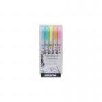 Zebra Mildliner Twin Tip Highlighter Marker Assorted Pastel (Pack 5) 2597 37192ZB