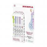 Zebra Mildliner Twin Tip Highlighter Marker Assorted Cool and Refined (Pack 5) 2690 37199ZB