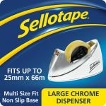 Sellotape Tape Dispenser Large for 25mm Tapes Chrome 575450 38140HK