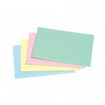 Concord Record Cards Ruled 152x102mm Assorted Colours (Pack 100) 39421CC