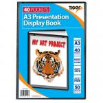 Tiger A3 Presentation Display Book 40 Pocket Black 42631TG