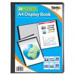 Tiger A4 Presentation Display Book 20 Pocket Black 42645TG