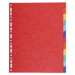 Exacompta Forever Recycled Divider 12 Part A4 Extra Wide 220gsm Card Vivid Assorted Colours 46943EX