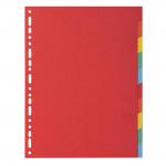 Exacompta Forever Recycled Divider 10 Part A4 220gsm Card Vivid Assorted Colours 46950EX