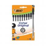 Bic Cristal Ballpoint Pen 1.0mm Tip 0.32mm Line Black (Pack 10) 54230BC