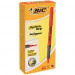 Bic Grip Highlighter Pen Chisel Tip 1.6-3.3mm Line Orange (Pack 12) 54244BC