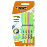 Bic Grip Highlighter Pen Chisel Tip 1.5-3.3mm Line Assorted Pastel Colours (Pack 4) 54265BC
