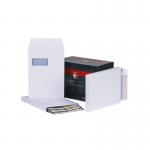 Plus Fabric Pocket Gusset Envelope C4 Peel and Seal Window Power-Tac 25mm Gusset 120gsm White (Pack 100) 58927BG