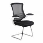 luna wh shell chrm cantilevr chair bk