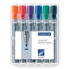 Staedtler Lumocolor Flipchart Marker Bullet Tip 2mm Line Assorted Colours (Pack 6) 60901SR