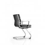 Savoy Cantilever Chair Black Soft Bonded Leather With Arms BR000126 62276DY
