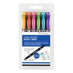 Tombow MONO Edge Highlighter Pen Chisel and Bullet Tip 3.8mm and 0.8mm Line Assorted Colours (Pack 6) 67096TW