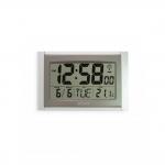 Acctim Stratus Digital Wall/Desk Clock Radio Controlled LCD 270x30x170mm Silver 74057SL 67442AT