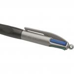 Bic 4 Colours Grip Pro Ballpoint Pen 1mm Tip 0.32mm Line Black/Silver Barrel Black/Blue/Green/Red Ink (Pack 12) 68373BC