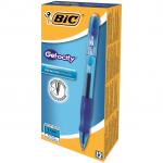 Bic Gel-ocity Grip Retractable Gel Rollerball Pen 0.7mm Tip 0.3mm Line Blue (Pack 12) 68772BC