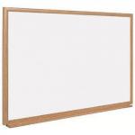 Bi-Office Earth-It Non Magnetic Enamel Whiteboard Oak Wood Frame 600x900mm 68902BS