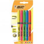 Bic Grip Highlighter Pen Chisel Tip 1.6-3.3mm Line Assorted Colours (Pack 5) 68996BC