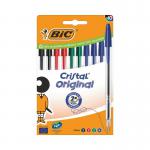 Bic Cristal Ballpoint Pen 1.0mm Tip 0.32mm Line Black/Blue/Green/Red (Pack 10) 69052BC