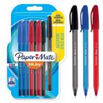 Paper Mate InkJoy 100 Ballpoint Pen 1.0mm Tip 0.7mm Line Black/Blue/Red (Pack 8) 72976NR