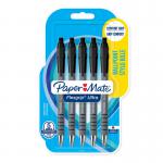 Paper Mate Flexgrip Ultra Retractable Ballpoint Pen 1.0mm Tip 0.5mm Line Black (Pack 5) 73060NR