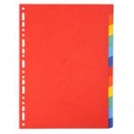 Exacompta Forever Recycled Divider 12 Part A4 220gsm Card Vivid Assorted Colours 74194EX