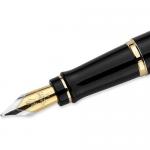 Waterman Expert Fountain Pen Black/Gold Barrel Blue Ink Gift Box 76031NR