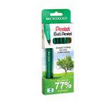 Pentel Ball Rollerball Pen 0.8mm Tip 0.4mm Line Black/Blue/Green/Red (Pack 4) 76245PE