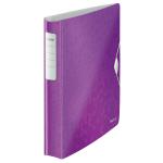 Leitz WOW Ring Binder Polypropylene 4 D-Ring A4 30mm Rings Purple (Pack 5) 42400062 77694AC