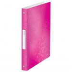 Leitz WOW Ring Binder Polypropylene 4 O-Ring A4 25mm Rings Pink Metallic (Pack 10) 42580023 77771AC