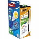 Bic Atlantis Retractable Ballpoint Pen 1mm Tip 0.32mm Line Black with 1 x Free Tipp-Ex Ecolutions Easy Refill Correction Tape (Pack 12) 78079BC