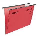 Leitz Ultimate Clenched Bar Foolscap Suspension File Card 15mm V Base Red (Pack 50) 17440025 78821AC
