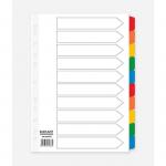 ValueX Divider 10 Part A4 Card White with Coloured Mylar Tabs 85107PG