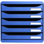 Exacompta Big Box Plus 5 Drawer Set Blue (Comes with label holders and inserts) 309779D GH42177
