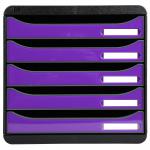 Exacompta Iderama Big Box Plus Purple 5 Drawer Set (Height: 43mm) 3097220D GH42363