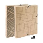 Exacompta Eterneco Cardboard Box File 40mm Assorted (Pack of 8) 59447E GH59447