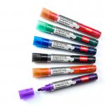 Nobo 1901077 Liquid Ink Drywipe Markers Pack of 6 Assorted Pens Bullet Tip
