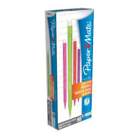 PaperMate Non-Stop Automatic Mechanical Pencils 0.7 HB Neon (Pack of 12) 1906125 GL01445