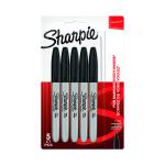 Sharpie Permanent Marker Fine Black (Pack of 5) 1986051 GL86051