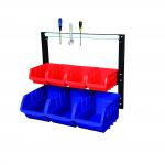 GPC Storage Bin Rack complete with 7 Bins With Magnetic Strip