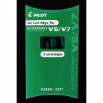 Pilot Hi-Tecpoint V5 amp V7 Refills Green Pack of 3