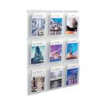 Helit Placativ Wall Display 9 x A4 Pockets Clear HS812102 HEL09131