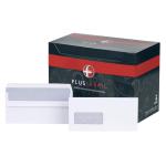 Plus Fabric Envelopes PEFC Wallet Self Seal Window 120gsm DL 220x110mm White Ref J22370 [Pack 500] J22370