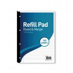 Hamelin 8mm Ruled/Margin Refill Pad A4 80 Sheet (Pack of 5) 400127657 JD04851
