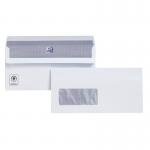Plus Fabric DL Envelopes Window Wallet Self Seal 120gsm White (Pack of 500) C22570 JDC22570