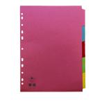 Concord Reinforced Divider 5-Part A4 160gsm Pastel Colours 77099 JT77099